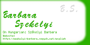 barbara szekelyi business card